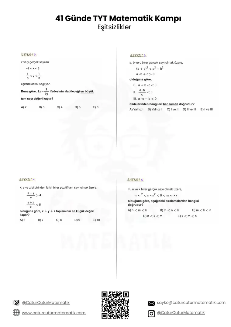 Basit Eşitsizlikler PDF, sayfa 4 / 10