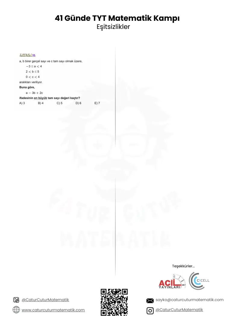 Basit Eşitsizlikler PDF, sayfa 10 / 10