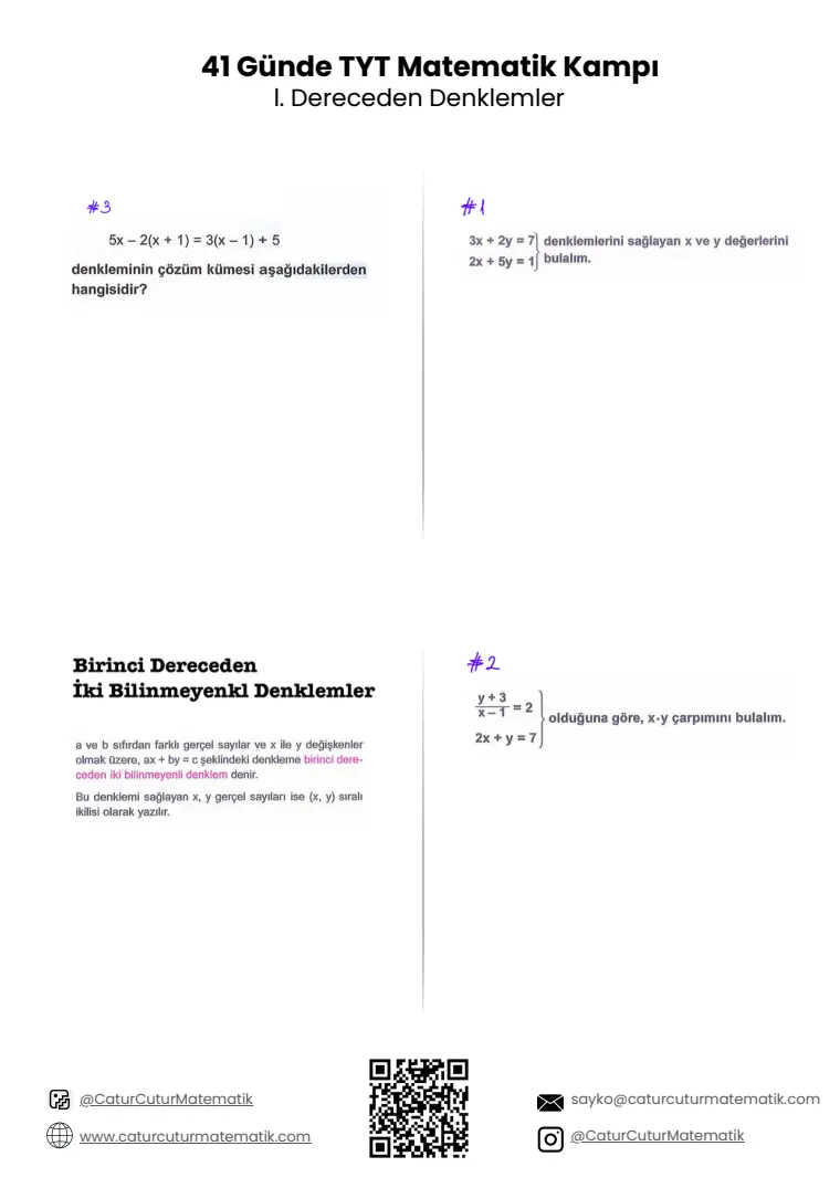 Birinci Dereceden Denklemler PDF, sayfa 3 / 10
