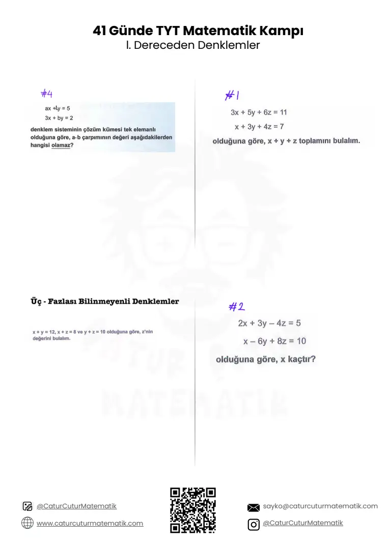 Birinci Dereceden Denklemler PDF, sayfa 5 / 10