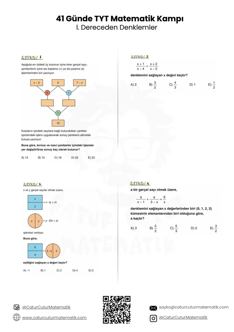 Birinci Dereceden Denklemler PDF, sayfa 6 / 10