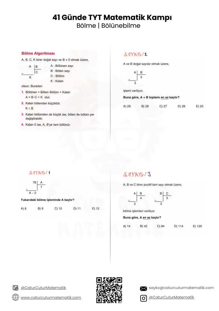 Bölme ve Bölünebilme PDF, sayfa 1 / 9