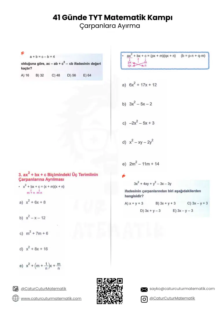 Çarpanlara Ayırma PDF, sayfa 2 / 17