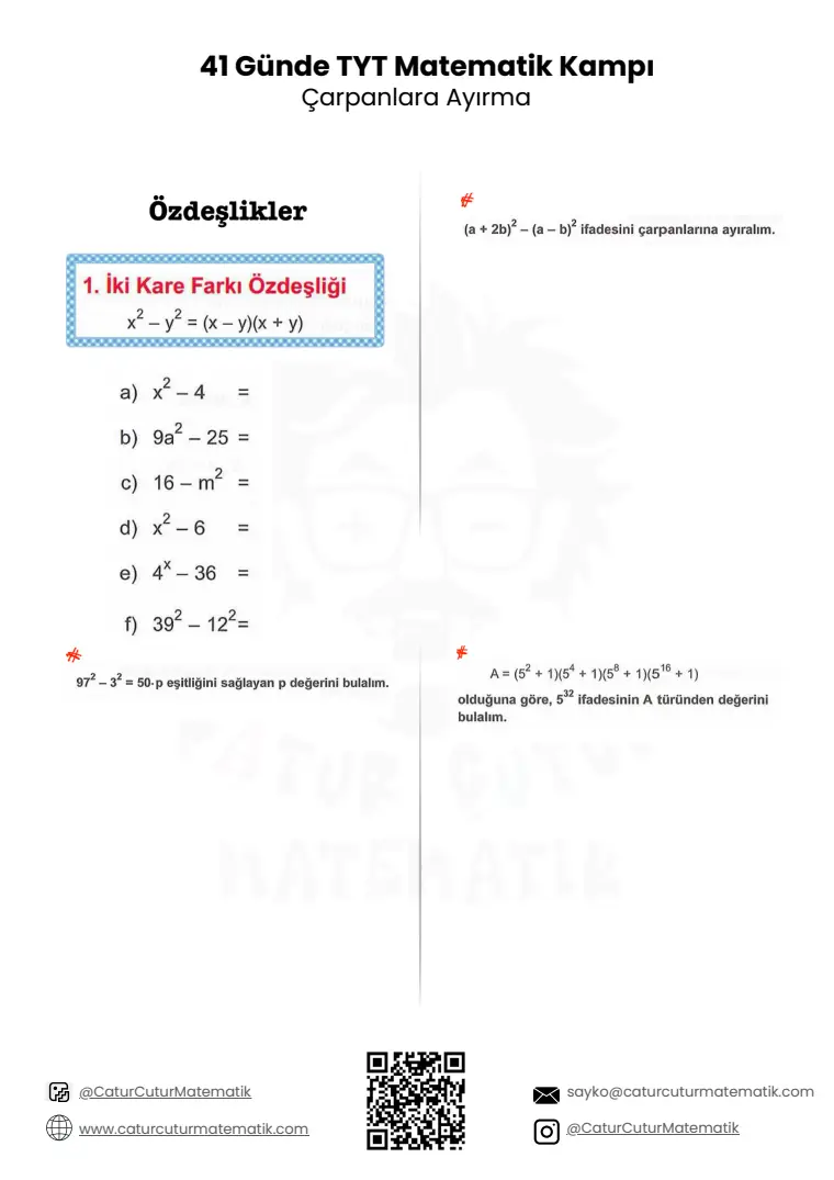 Çarpanlara Ayırma PDF, sayfa 3 / 17