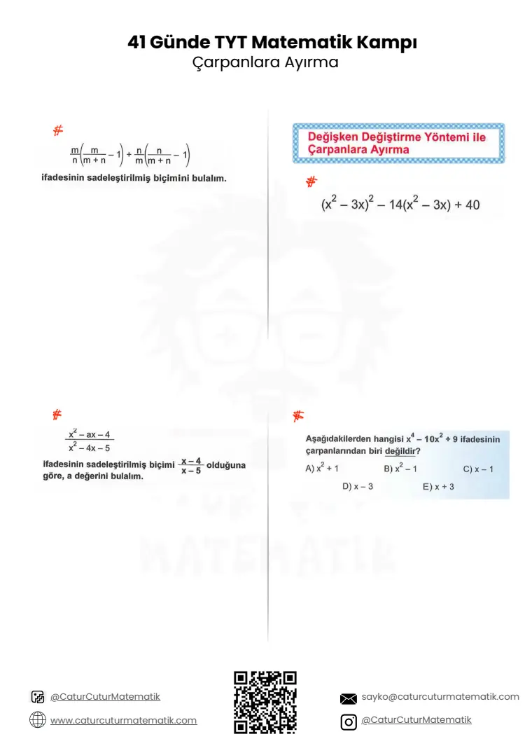 Çarpanlara Ayırma PDF, sayfa 8 / 17
