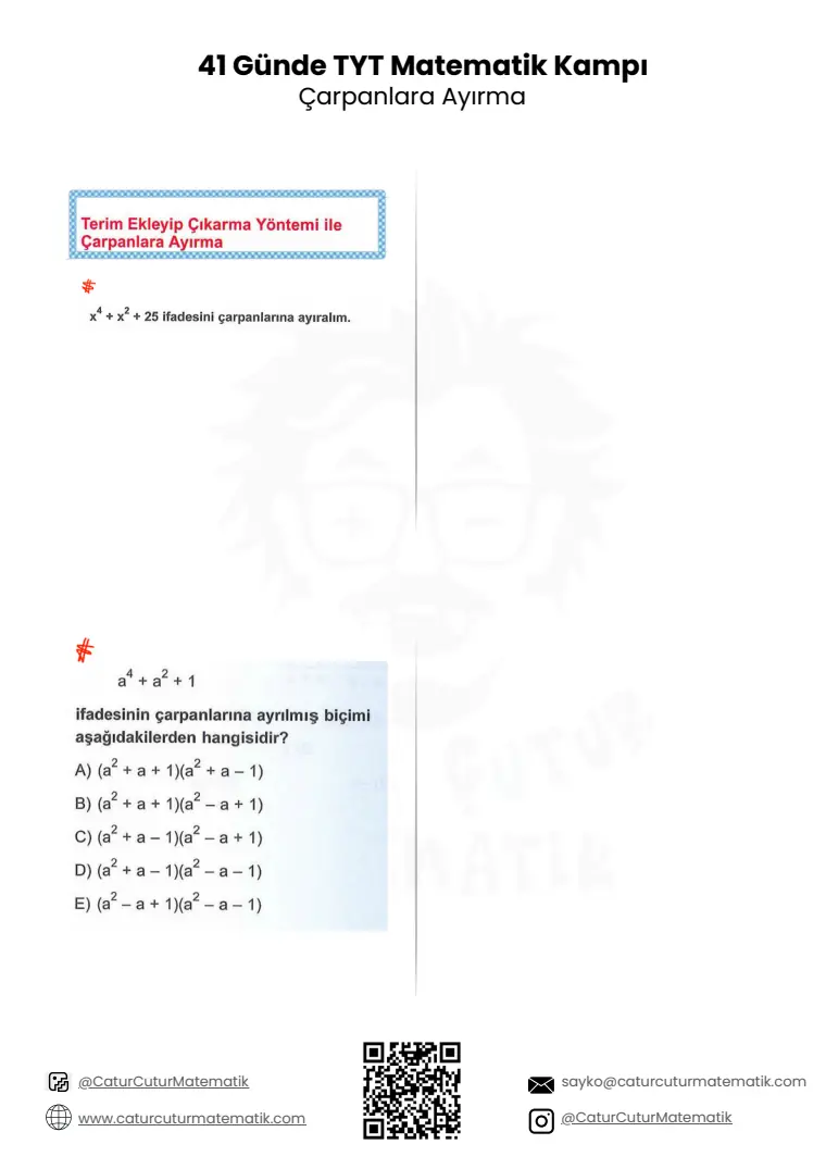 Çarpanlara Ayırma PDF, sayfa 9 / 17