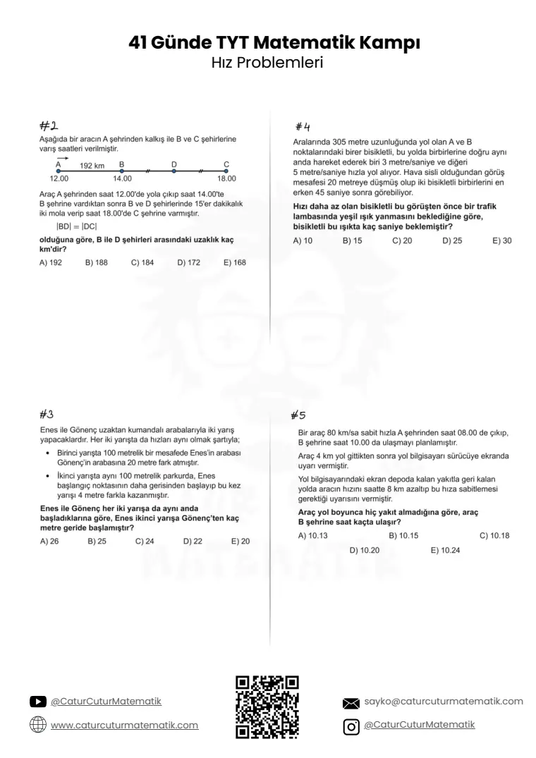 Hız Problemleri PDF, sayfa 7 / 9