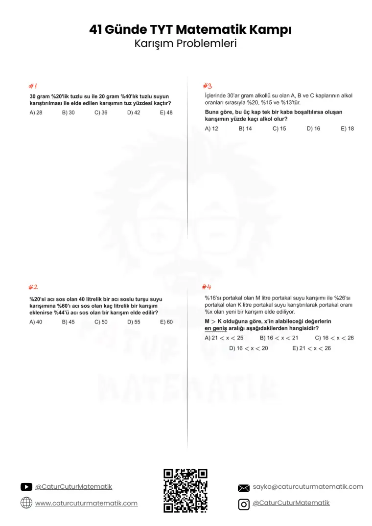 Karışım Problemleri PDF, sayfa 1 / 6