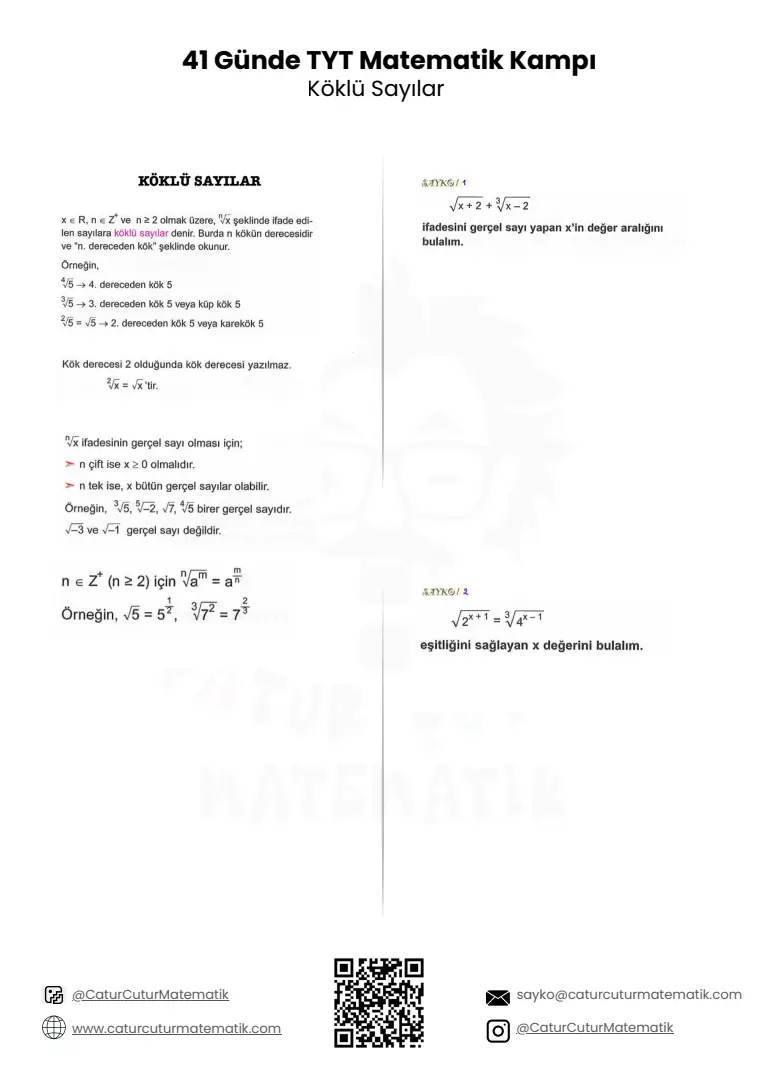Köklü Sayılar PDF, sayfa 1 / 16