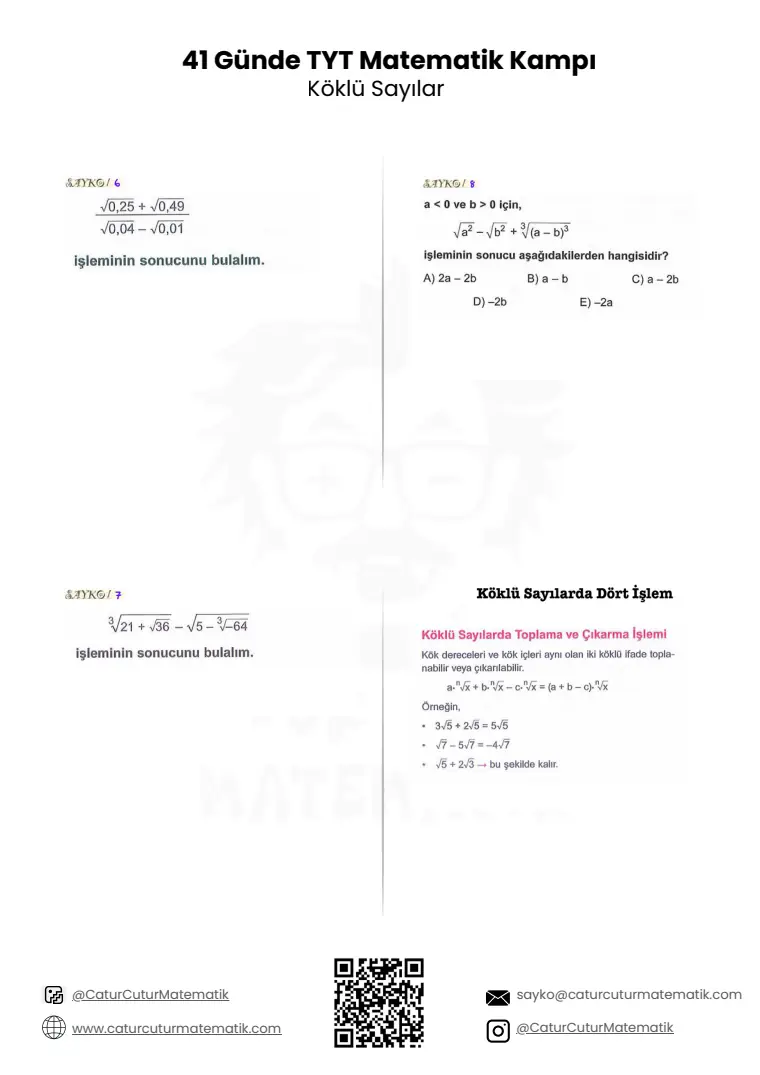 Köklü Sayılar PDF, sayfa 3 / 16