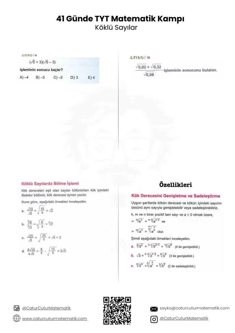 Köklü Sayılar PDF, sayfa 5 / 16