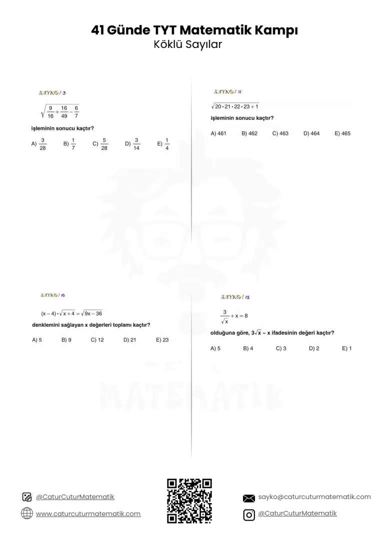 Köklü Sayılar PDF, sayfa 11 / 16