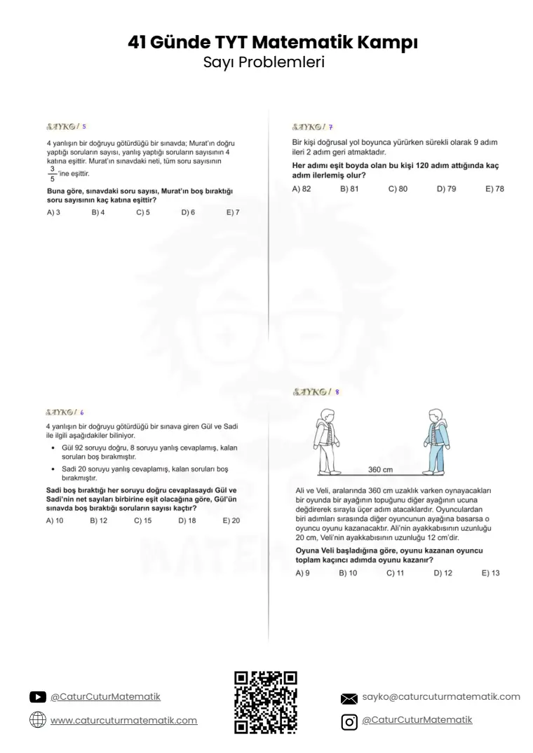 Sayı ve Kesir Problemleri PDF, sayfa 2 / 7