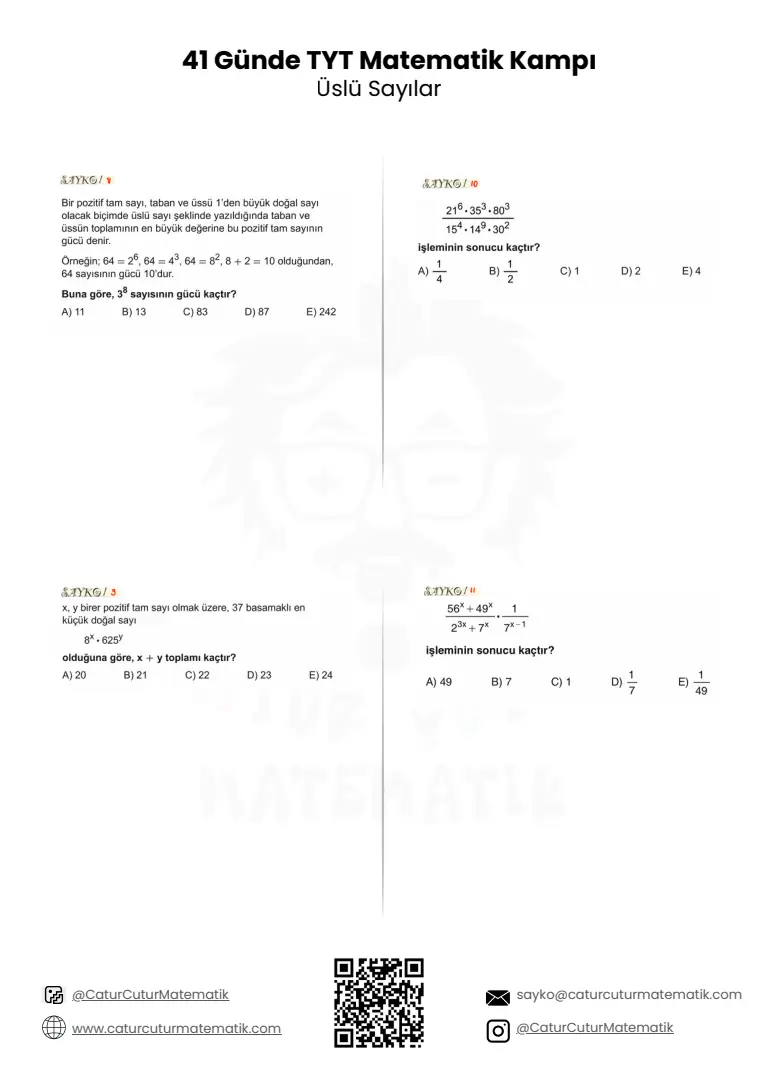 Üslü Sayılar PDF, sayfa 7 / 24
