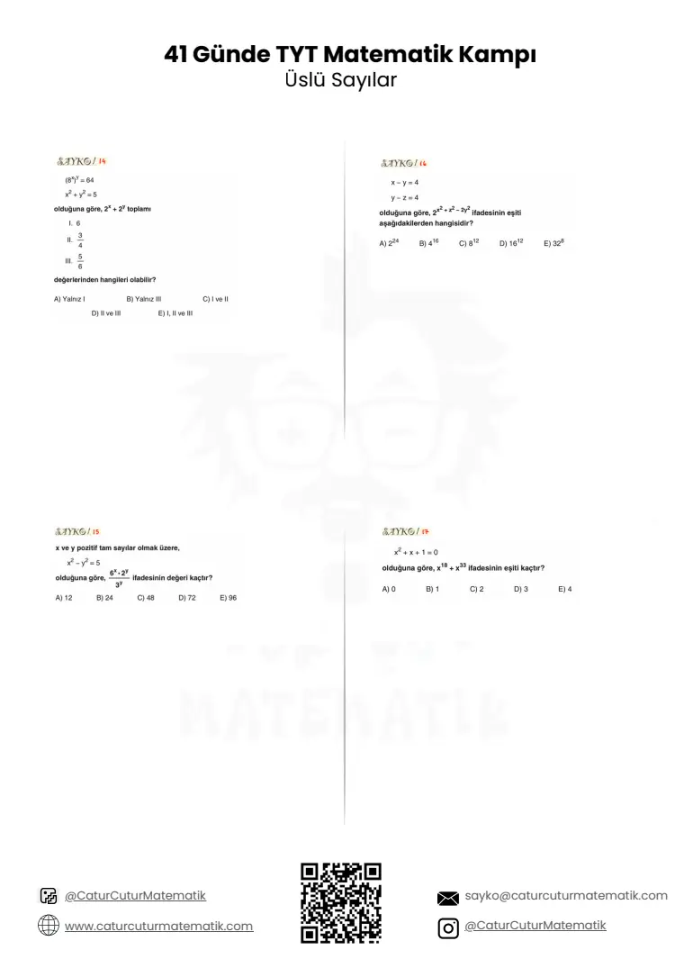 Üslü Sayılar PDF, sayfa 18 / 24