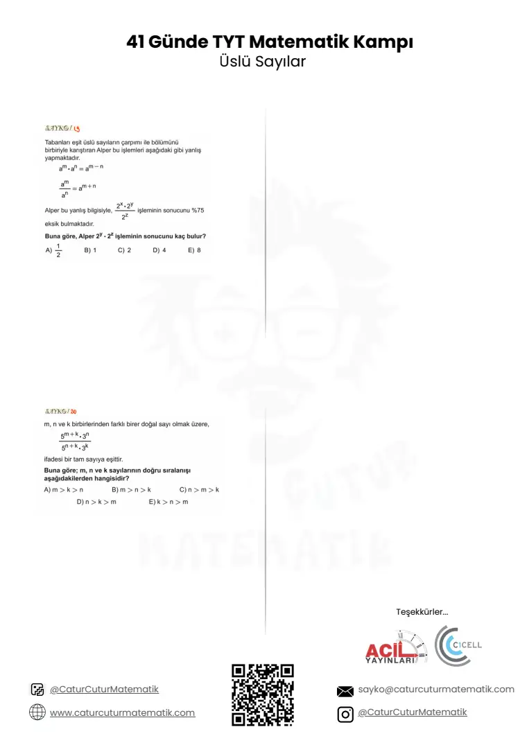 Üslü Sayılar PDF, sayfa 24 / 24